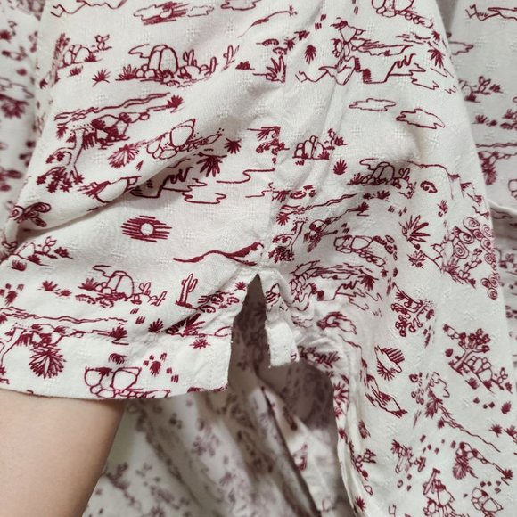 Joe Fresh Men's Size L Graphic Print Short Sleeve Button Up Lightweight Summer - Picture 4 of 14